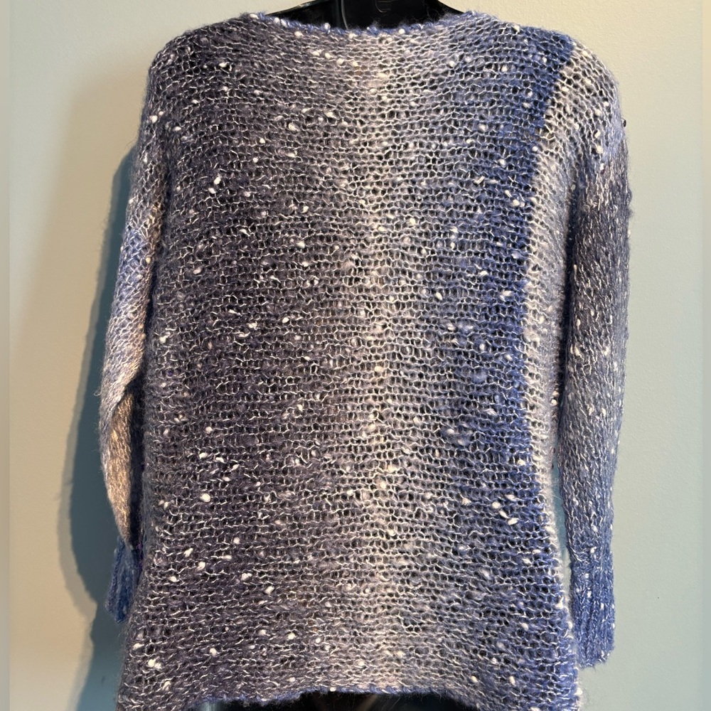 Hand Knitted Purple Sequins Sweater - Picture 5 of 8